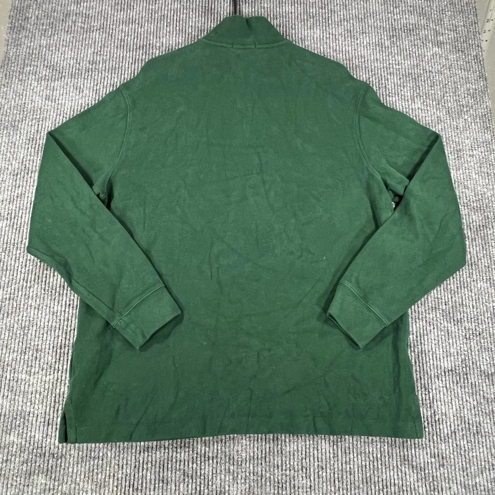 Polo Ralph Lauren Sweater Mens XL Extra Large Green Long Sleeve Mock 1/4 Zip